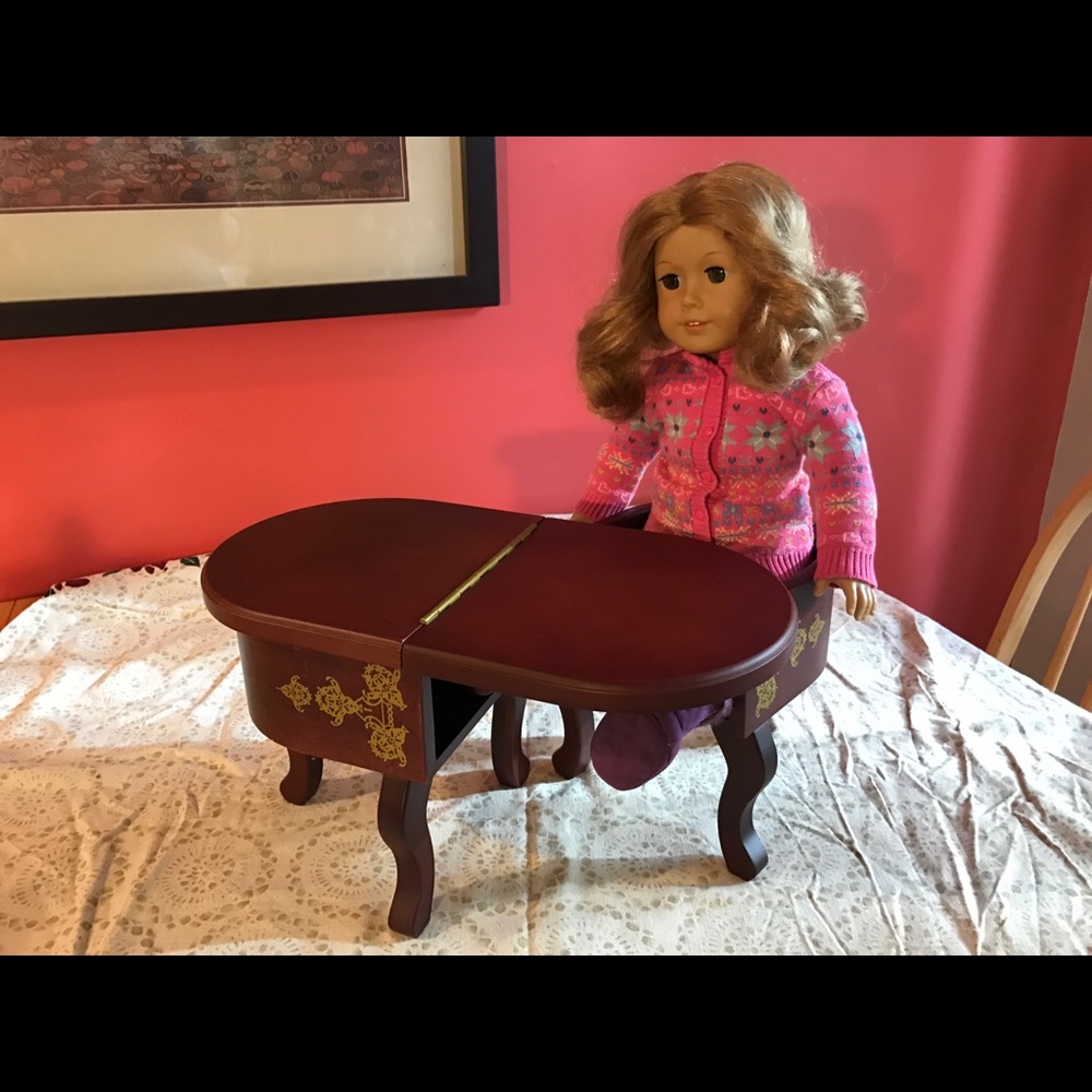 American Girl Cecile Parlor Desk Wood Table Chair
